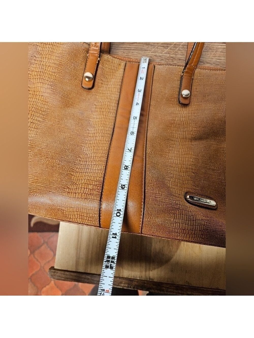 Michaela Caramel Shoulder Tote Bag - Picture 16 of 16